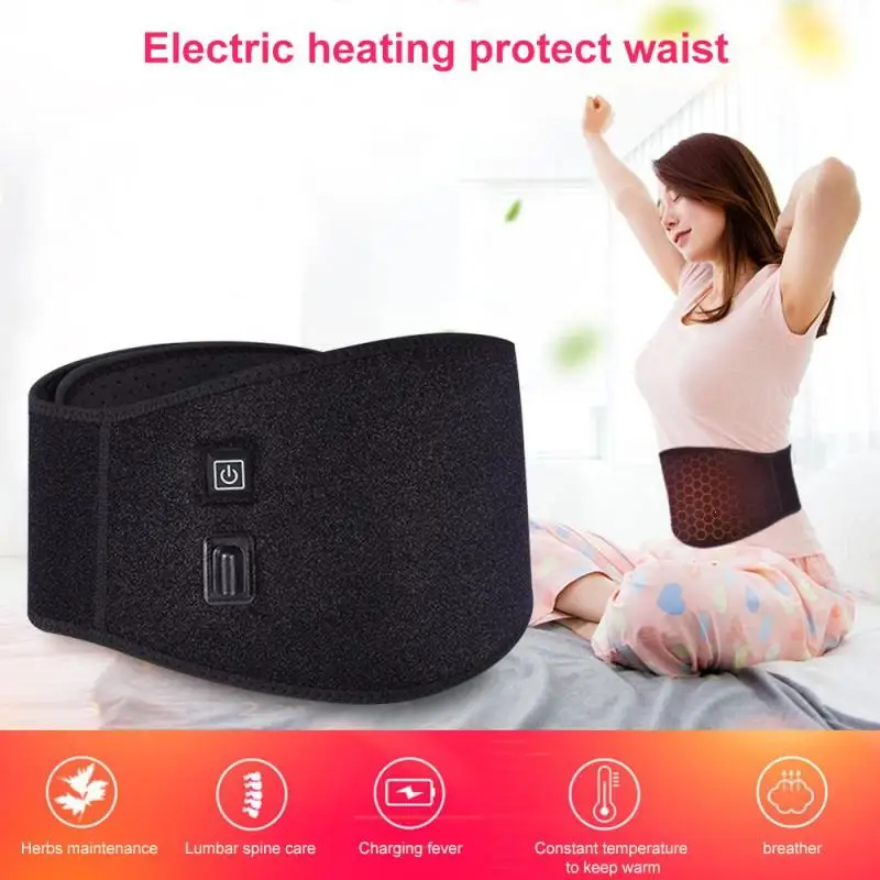 

Waist Heating Pad Therapy USB Charge Back Lumbar Waist Warm Belt Pain Relief Electrothermal Waistband Support L3