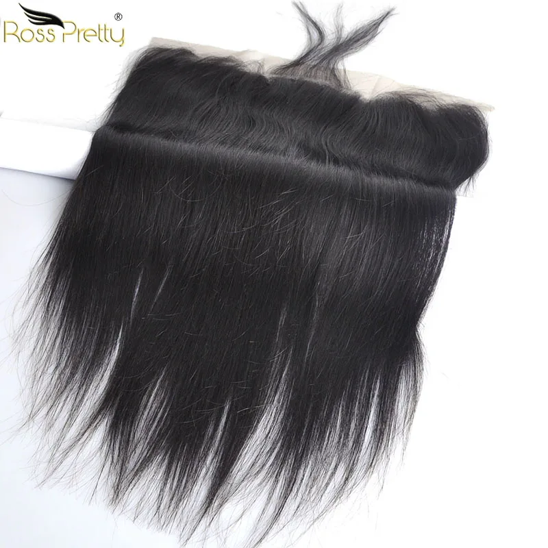 

Ross Pretty Peruvain Remy Hair Lace Frontal Natural Color black Human Hair 13x4 Lace Closure ear to ear Pre Plucked