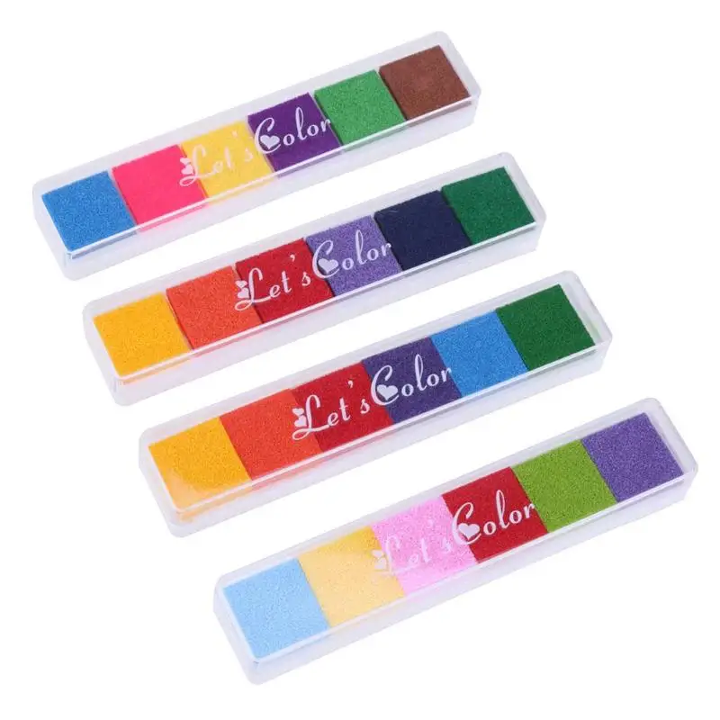 Buy 6 Colors Fingerprint Inkpad Ink Stamp Pad Colorful