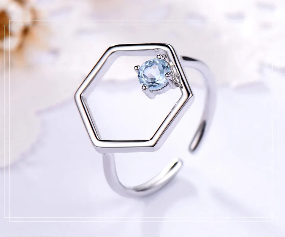 UMCHO, натуральный голубой топаз, драгоценный камень, настоящее 925 пробы, серебряные кольца для женщин, юбилей, свадьба, хорошее ювелирное изделие, новинка