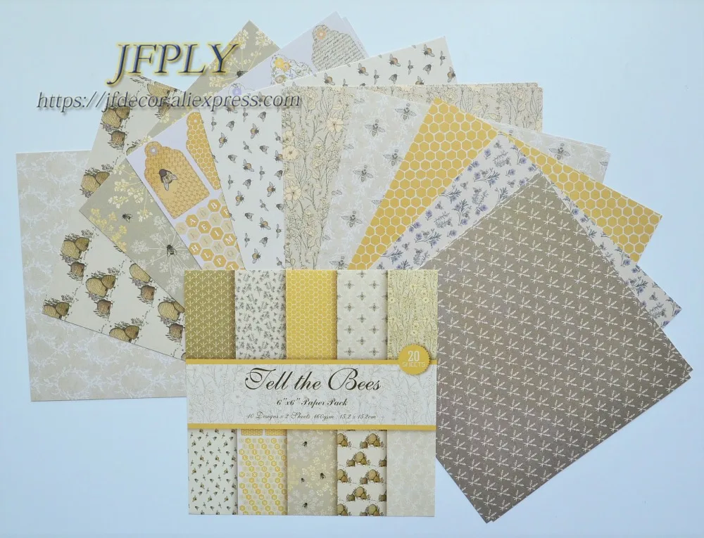 Серия пчел Скрапбукинг бумажный пакет крафт бумага Художественная открытка изготовление " X 6" 24 листа/упаковка