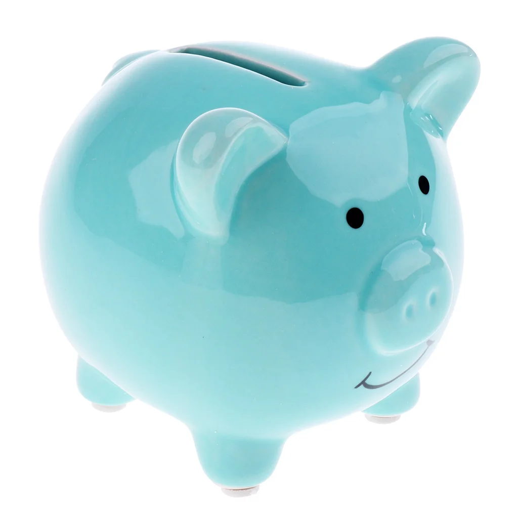 Kids Children Piggy Bank Money Box Saving Coins Cash Fun Novelty Birthday Gift Baby Room Home Decoration Ceramic Pig