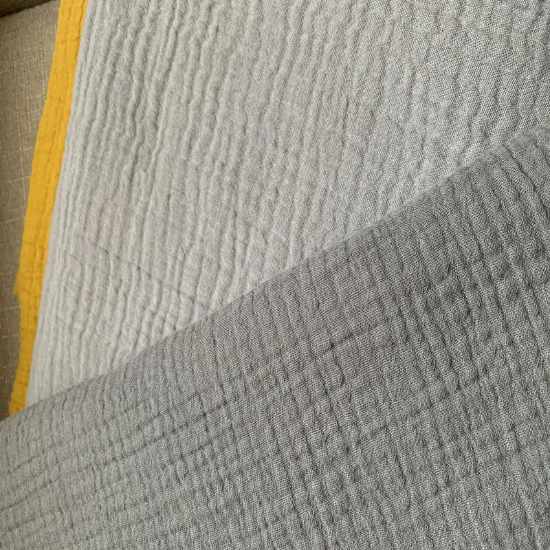 

Natural 100% Cotton Double Crinkle Gauze Voile Fabric 135 cm width 130 gsm baby sewing fabric 220 meters small wholesale CD04A