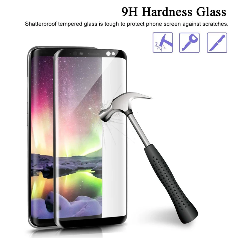 3D изогнутое полностью проклеенное закаленное стекло для samsung Galaxy S9 полное покрытие 9H пленка протектор экрана для samsung Galaxy S9 Plus