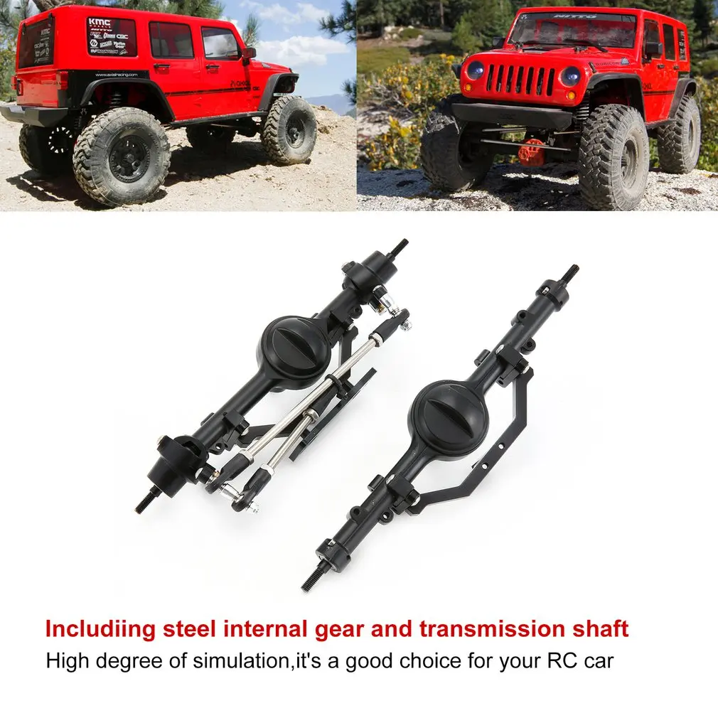 

Axle Gear Set Vehicle Mould Fittings Bridge Shell Metal Alloy Front And Rear Axles Set For RC Crawler Car D90 Axial SCX10
