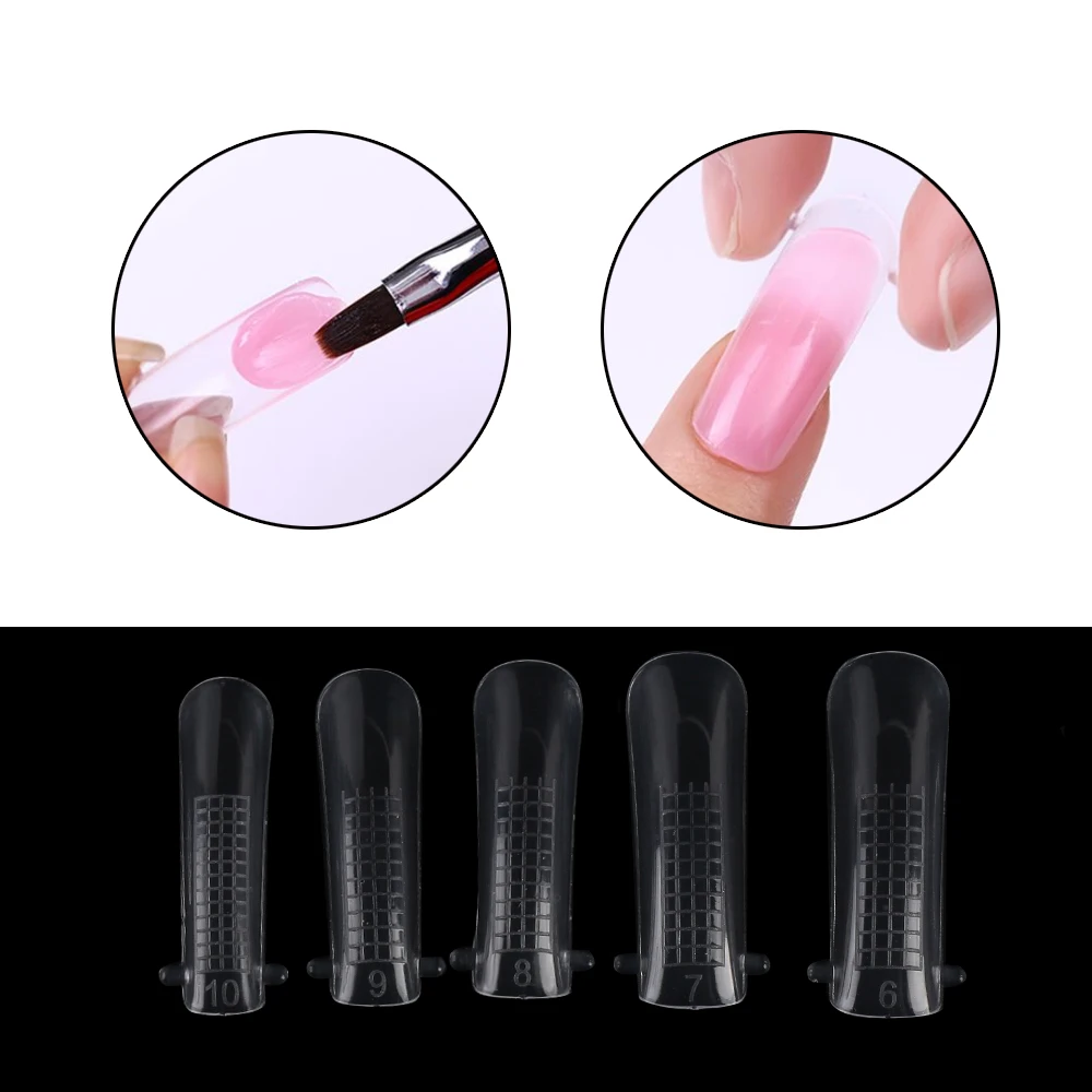 

DIY Quick Building Poly UV Gel Nail Art Mold Dual Forms Tips UV Builder Clip False Nail Extension Beauty Manicure Tools