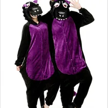 Для мужчин и женщин, черного и фиолетового цвета, с героями мультфильмов Свободные Комбинезоны для взрослых в виде животных пижамы-комбинезоны пижамы C009 S/M/L/XL