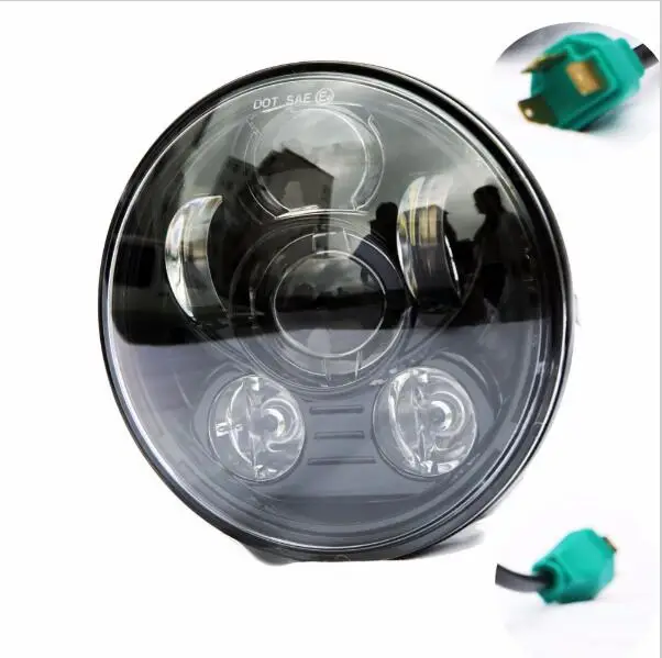 

Promotion ! Motorcycle H4 High Low Beam 5.75" Round Black/Chrome Led Head light Lamp Motorcycle Fittable for Davidson Harley