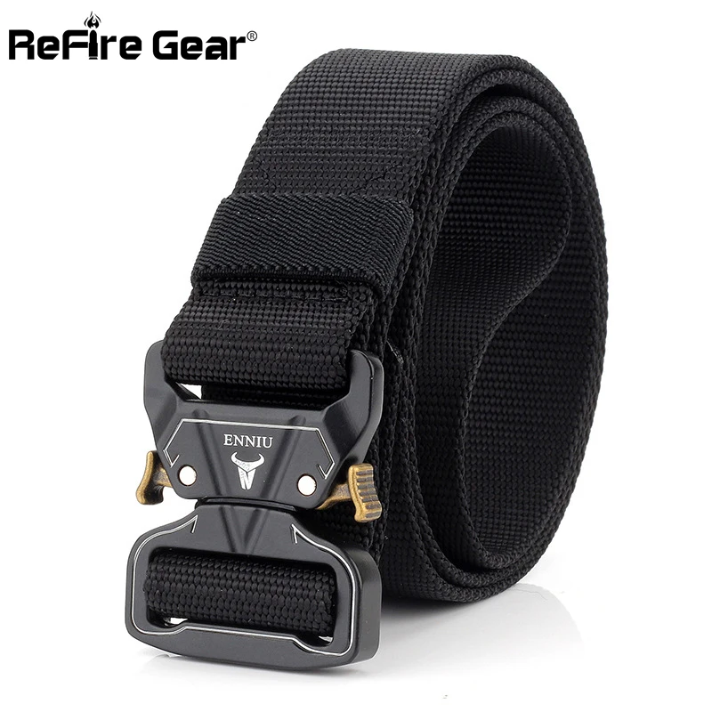 

ReFire Gear Military Tactical Belt Men SWAT Heavy Duty Army Combat Belts Quick Release Metal Buckle Durable Nylon Web Waist Belt