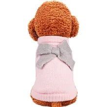 Тедди Одежда с принтом в виде собак свитер с бантом высокого качества теплый свитер собаки трикотаж одежда для собак осенние и зимние мягкие удобные свитер для собаки