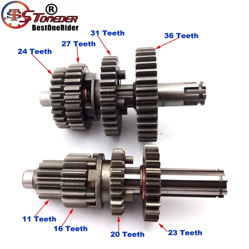 STONEDER коробка передач главный Счетчик вал части для китайского YX110 YX125 YX 110cc 125cc двигателя мотоцикла питбайк