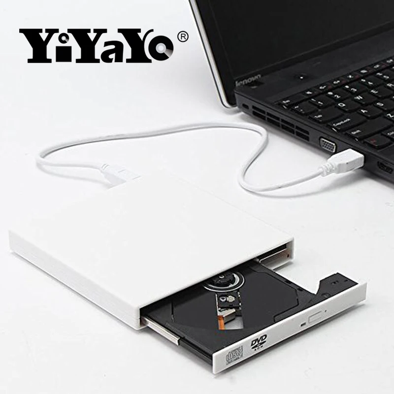 YiYaYo настоящий USB 2,0 Внешний DVD Оптический привод CD/DVD-RW горелки CD/dvd-rom Плеер ридер писатель Portatil для Windows PC