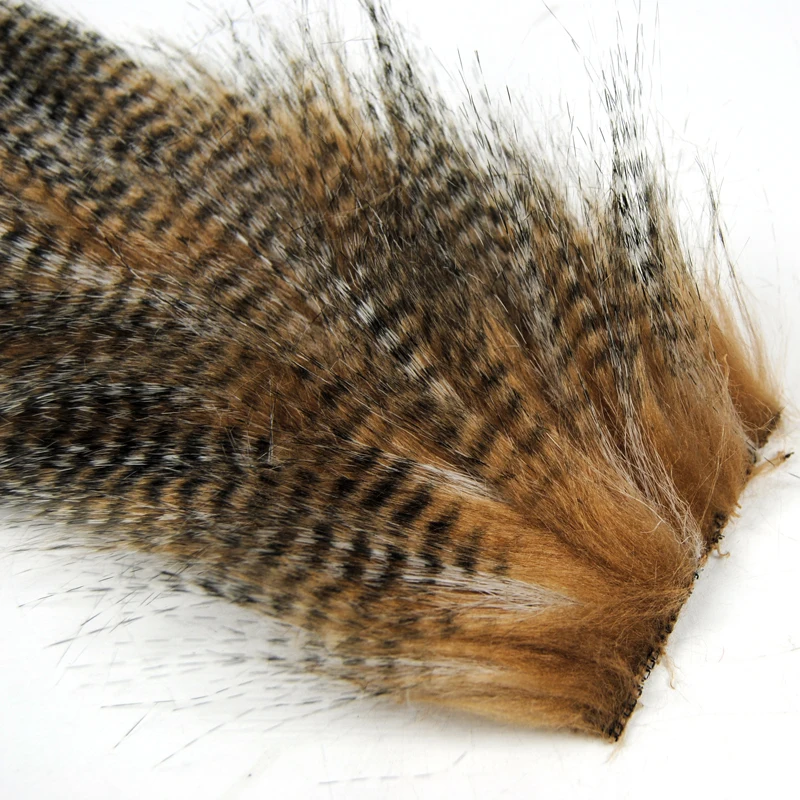 

2 Bag 5 X 12CM Fly Tying Furabou Grizzly Color Craft Fur Fiber for Streamer Tail Wing Material Medium Size