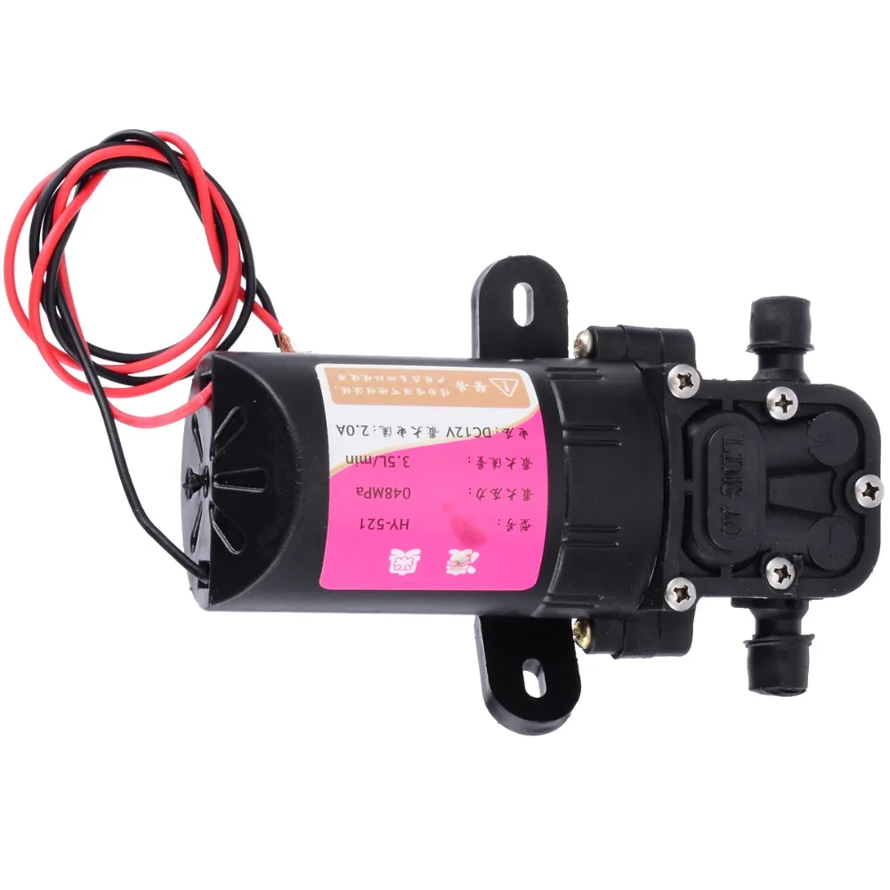 

DC12V 70 PSI Water Pump High Pressure Micro Diaphragm Water Sprayer Pump 3.5L/min Self-priming Boost Pump for Home Garden Car