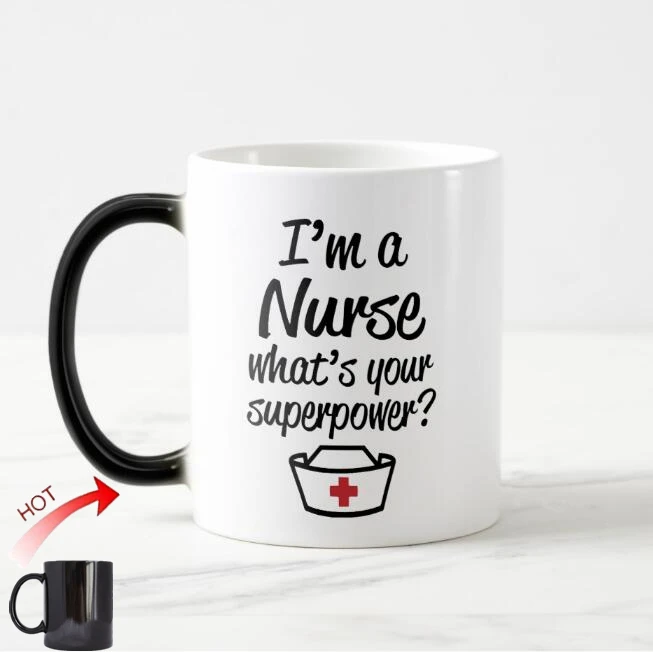 

Funny Nurse Coffee Mugs Milk Cup I'm A Nurse What's Your Superpower Magic Mugs Tea Cups Creative Cool Gifts for Nurse Presents