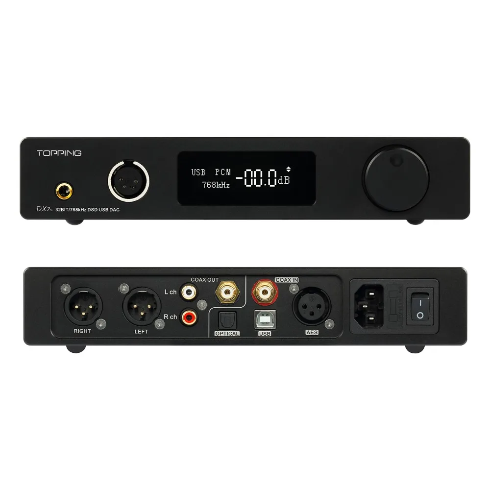 TOPPING DX7S 2 * ES9038Q2M XMOS аудио hifi DAC 32Bit/768K DSD512 полностью сбалансированный усилитель для