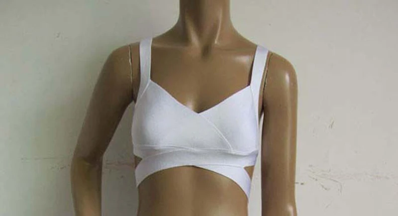 2019 new arrivals womens elastic bandage crop top spaghetti strap busty solid candy color v-neck hot sale  EV1529