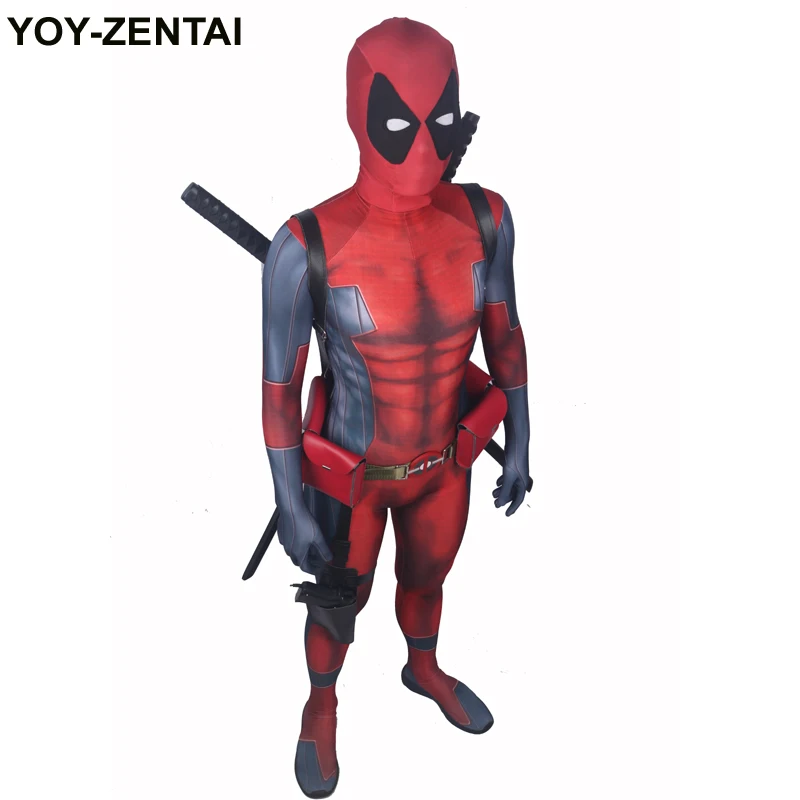 High Quality Classic Comic Deadpool Cosplay Costume Adult Zentai Suit Super  Hero Muscle Deadpool Costume With Muscle Shade - Cosplay Costumes -  AliExpress