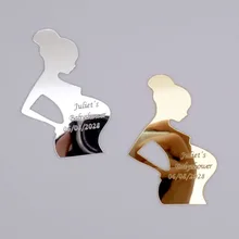 20 штук 7x5 см акриловое зеркало для беременных женщин пользовательское имя гость подарки вечерние Декор сувениры персонализировать для Bady праздник день рождения