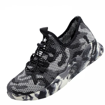 

large size mens fashion steel toe caps work safety shoes anti-pierce summer worker shoe security low boots zapatos de seguridad