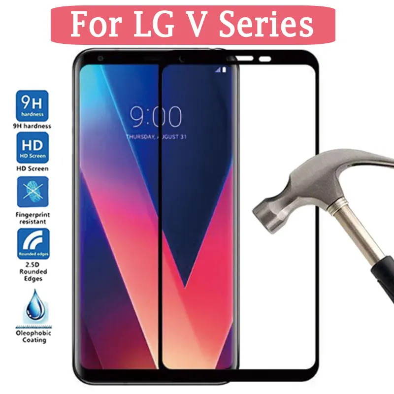 Защитный экран для LG V40 V20 закаленное стекло V30 V 40 30 20 защитный чехол с полным