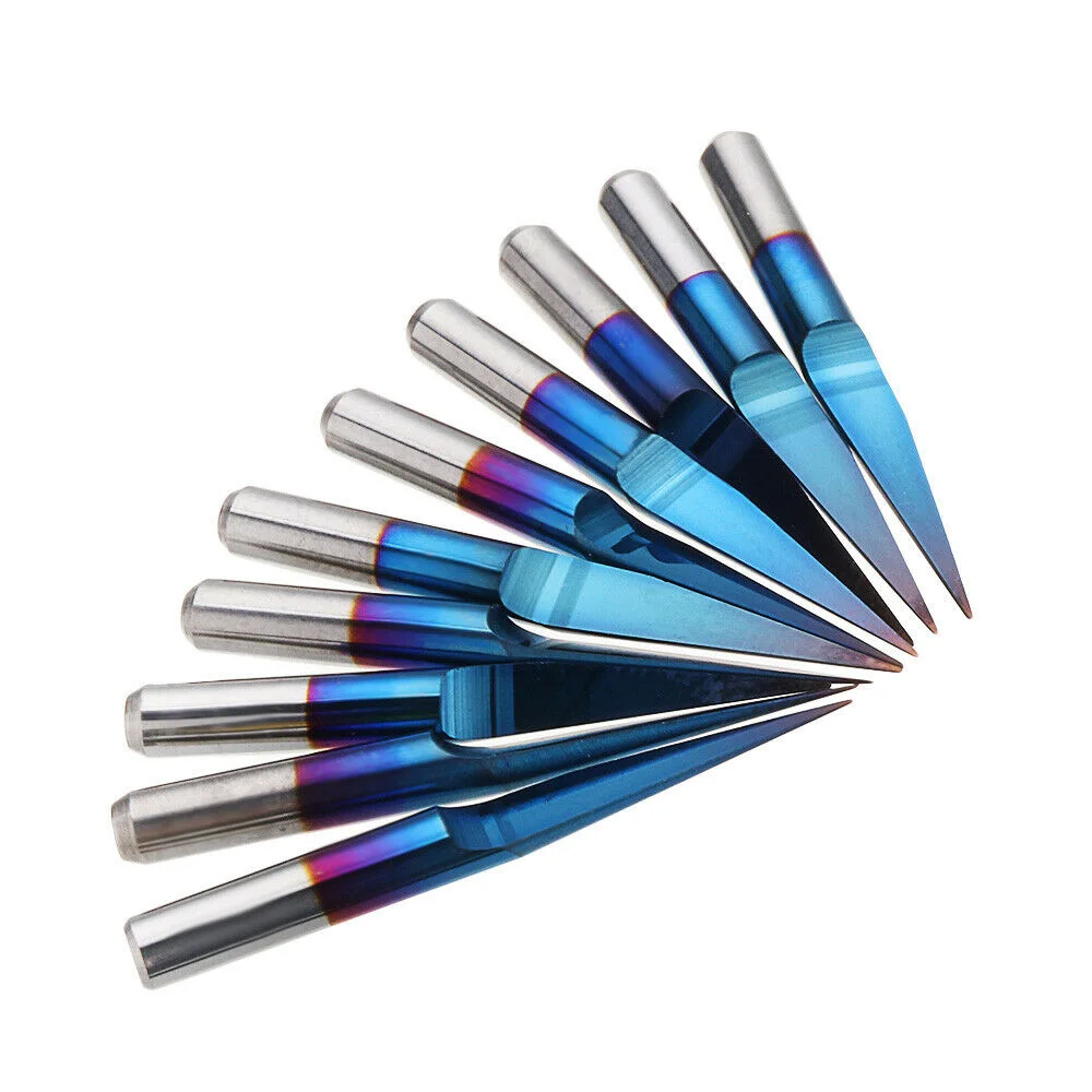 10pc 3.175mm shank 30 Degree 0.4mm Carbide PCB Engraving Bits CNC Router Tool