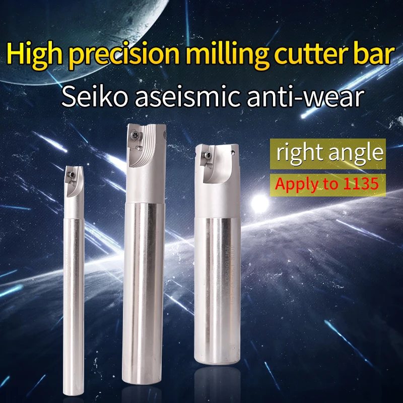 

Augusttools BAP300RC10-10-100-1T Milling Tools Shank Carbide Milling Cutter End Mill Shank Two Inserts Clamped Right Angle Shank
