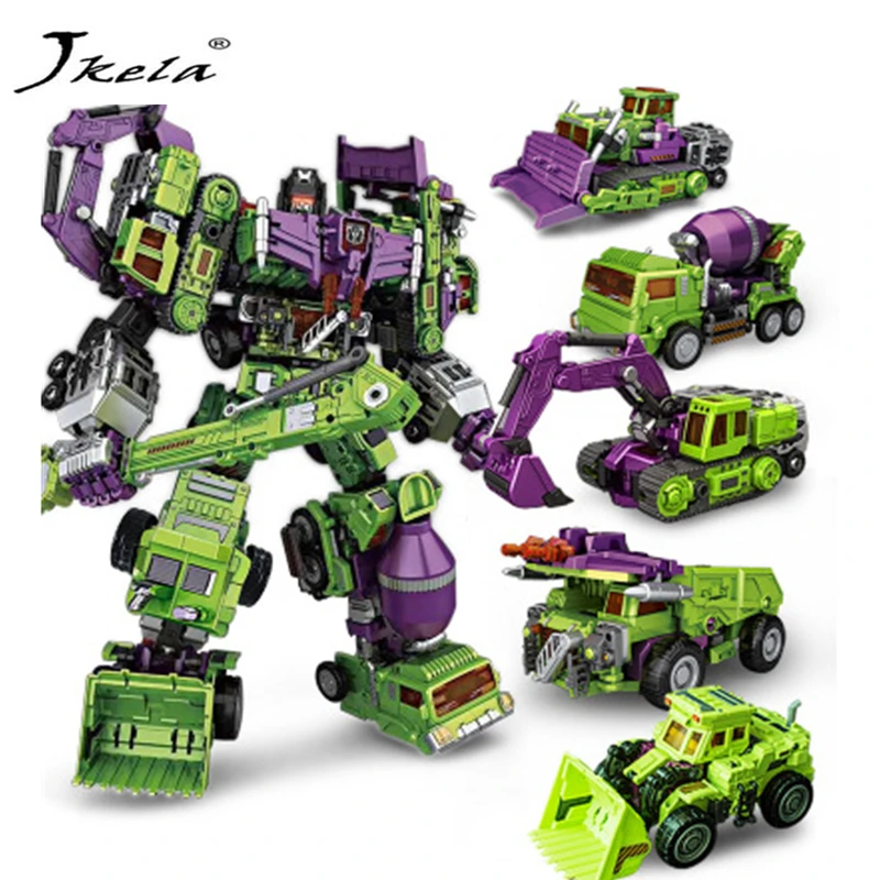 [Jkela] 6 in 1 IN-STOCK NBK 01-06 Hook Transformation Robot Ko Version Gt Scraper Of Devastator Action Figure ToysOutdoor Beach 