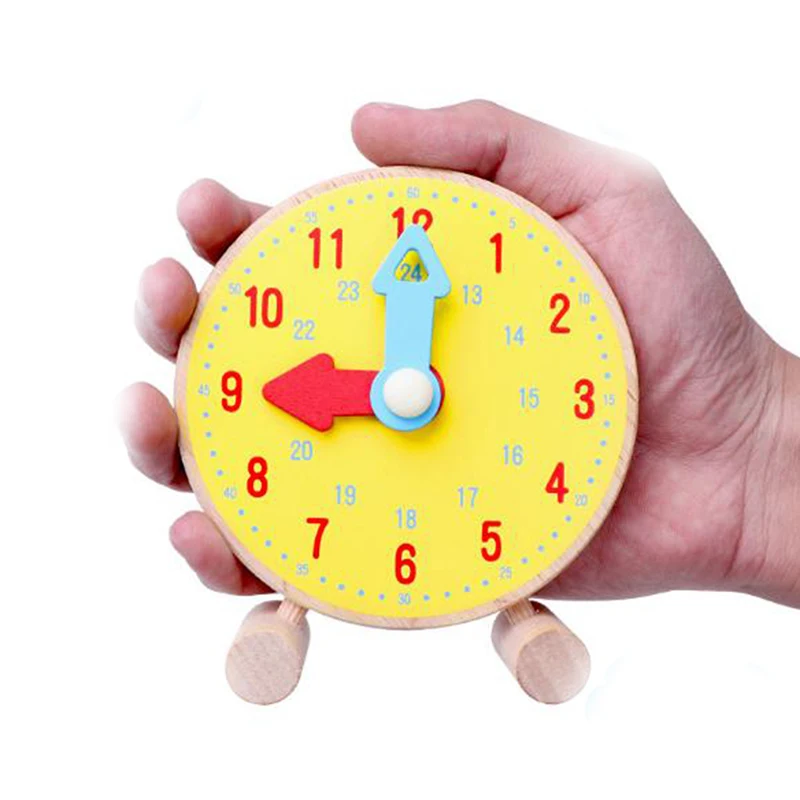 

Hand Made Wooden Clock Toys For Kids Learn Time Clock Educational Toys Develop Intelligence