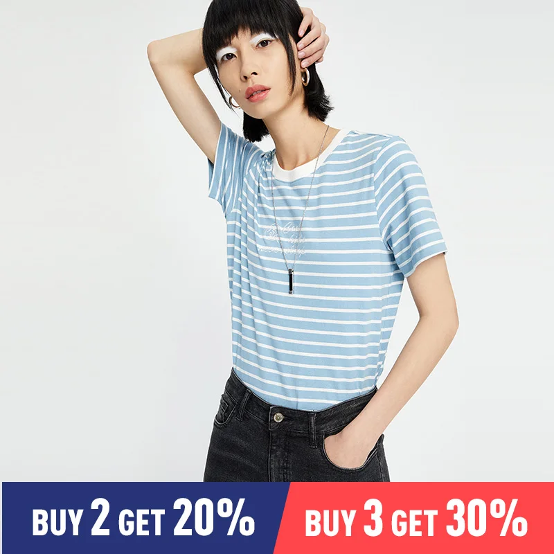 

Toyouth Women Summer Striped T shirt Female Casual O neck Back Bow Tie Short Sleeve Casual Tee Shirt Cotton Tops