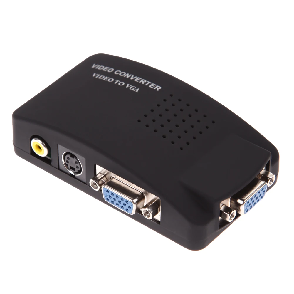 Video to VGA Converter with S Video AV VGA In VGA Out