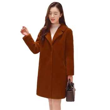 

Women New Winter Genuine Real Lamb Fur Overcoat Female Natural Sheared Sheep Fur Long Coat Lady Elegant Wool Jacket Outwear V270