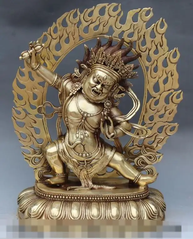 

S01943 22" Tibet Buddhism Bronze Vajrapani (Chana Dorje) Mahakala buddha Backlit Statue (B0328)