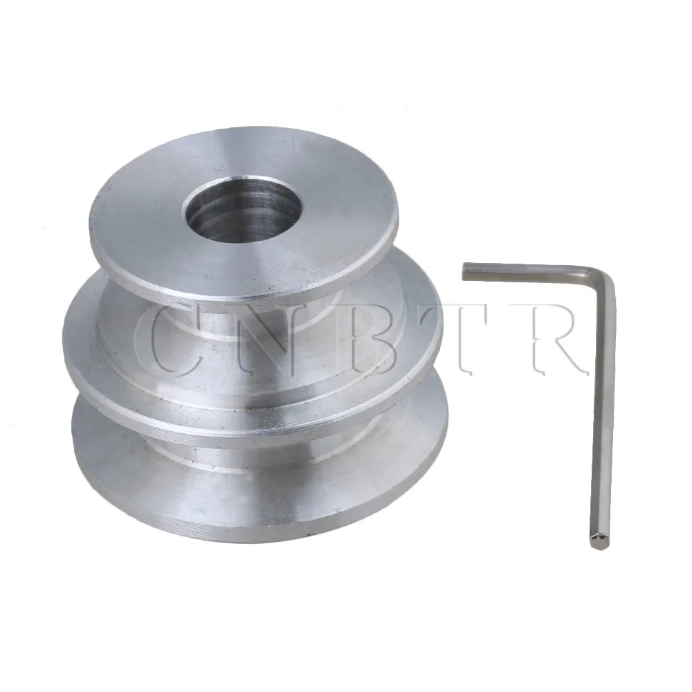CNBTR Silver Aluminum 2Step Groove Fixed Bore Pulley 40x30x12MM for Round Belt in Pulleys from
