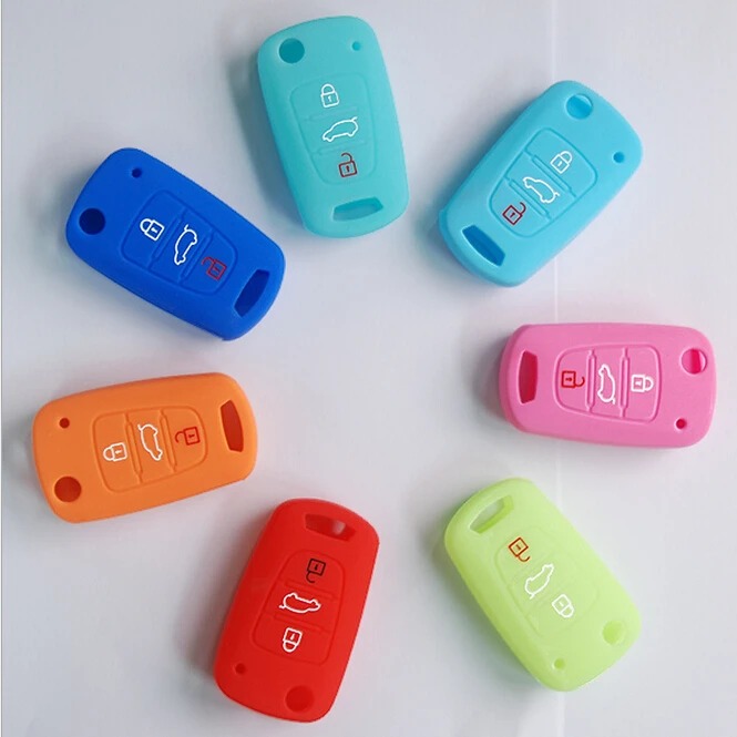 

Emaicoca Silicone Car Keychain Key set jacket cover case shell case for kia rio sportage ceed sorento cerato K2 K3 K4 K5 KX3