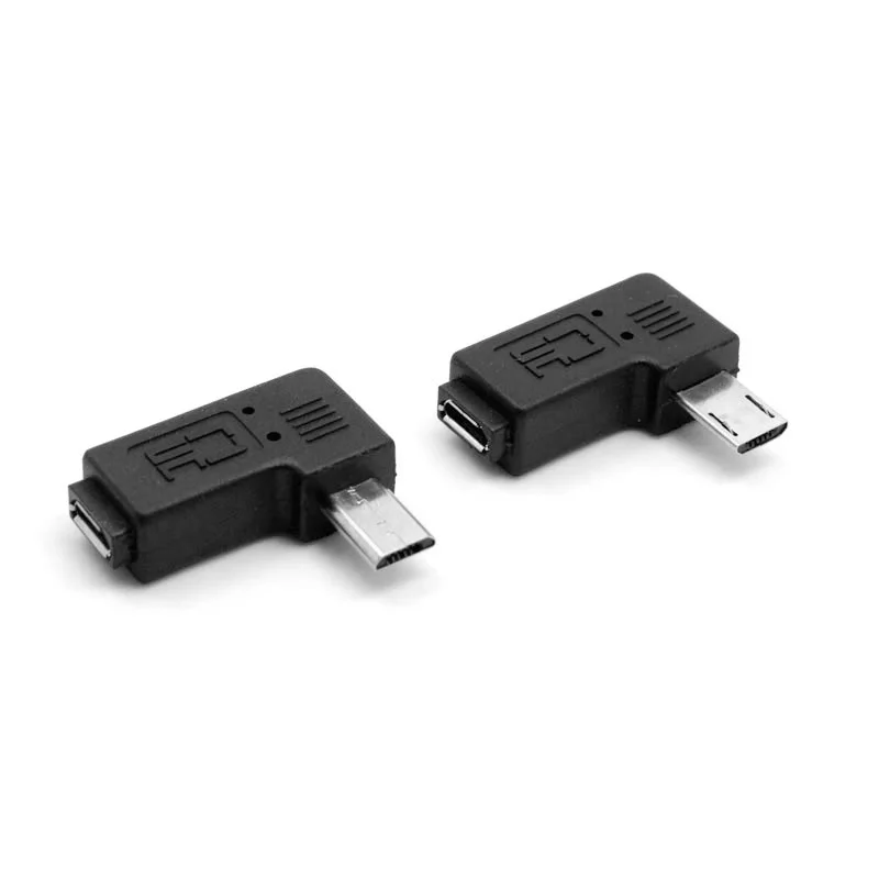 

CYDZ 9mm Long Connector 90 Degree Left Angled Micro USB 2.0 5 Pin Male to Female M to F Extension Adapter