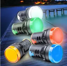 22mm Red Yellow Blue Green White AD16 22DS LED Indicator Lights Signal Pilot Lamp 6 3