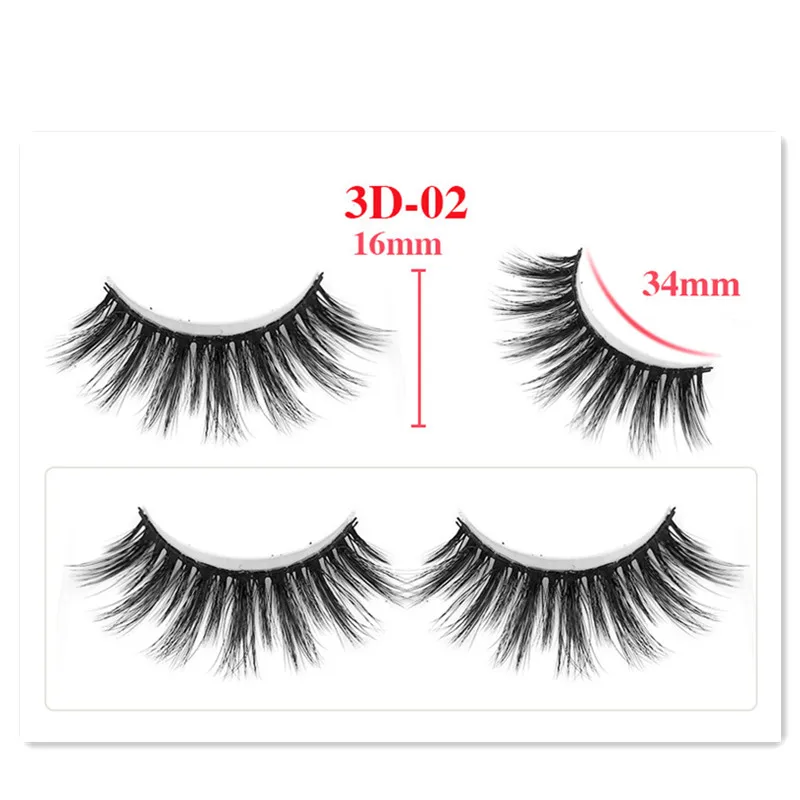 20pcs 3D Faux Mink Hair Soft False Eyelashes Fluffy Wispy Thick Lashes Handmade Soft Eye Makeup 3
