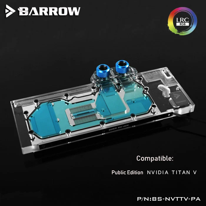 

Barrow BS-NVTTV-PA LRC RGB 1.0/2.0 Full Cover Graphics Card Water Cooling gpu cooler Block for Founder edition NVIDIA Titan V
