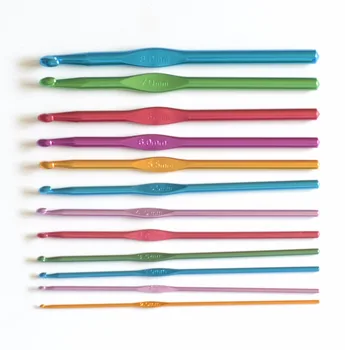 

12pcs/Set Multicolour Aluminum Crochet Hook Knit Needles For Crafts DIY Accessories Home Supplies