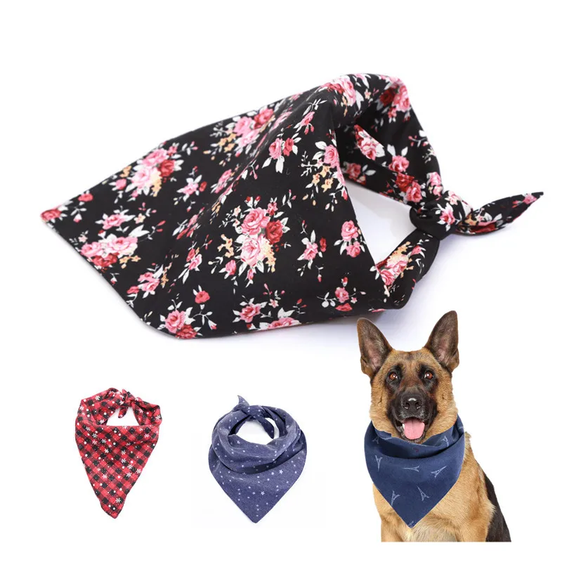 Fashion Printed Cat Dog Bandana Bibs Neckerchief Pet Bandana Scarf