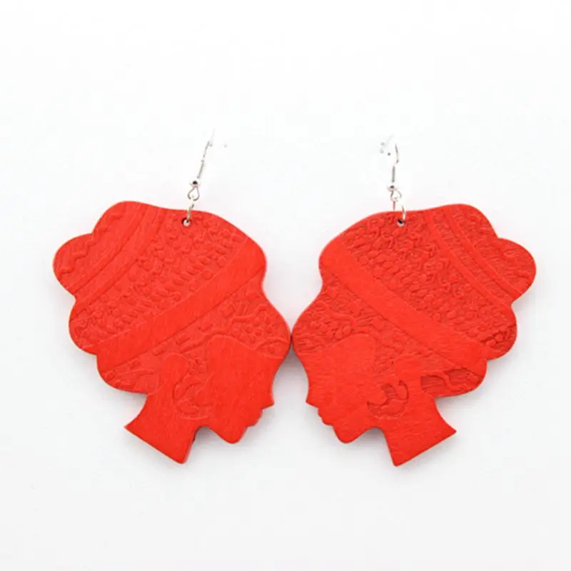 

Punk Fashion Personality Wooden Big Dangle Earrings For Women Night Club Jewelry Accessories