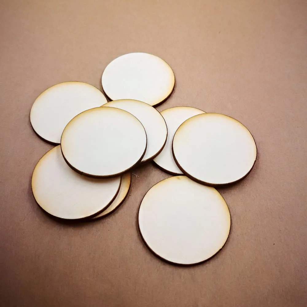 (100pcslot)Customized wedding wooden Circle Blank Wooden Circle Crafts Painting Decor Wooden Disc DIY wooden dot