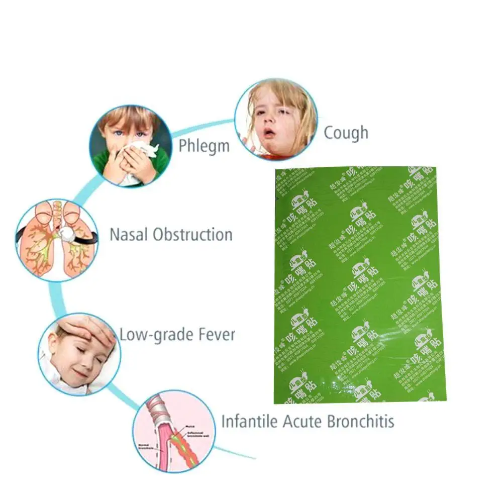 4 Pieces/Lot Chinese Stop Coughing Phlegm Throat Itch Patch Children Adolescents Cough Asthma Medicine Clean Lung Plaster