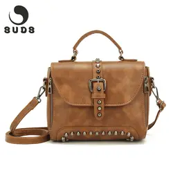 SUDS заклепки должны сумка для женщин кожа сумки Bolsa Feminina Роскошные 2018 Модные женские через плечо женские мягкие высокое качество