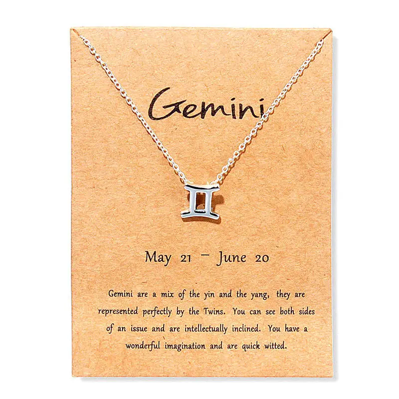 Модные ювелирные изделия от Gemini Virgo Libra с карточкой 12 подвесок в виде созвездия