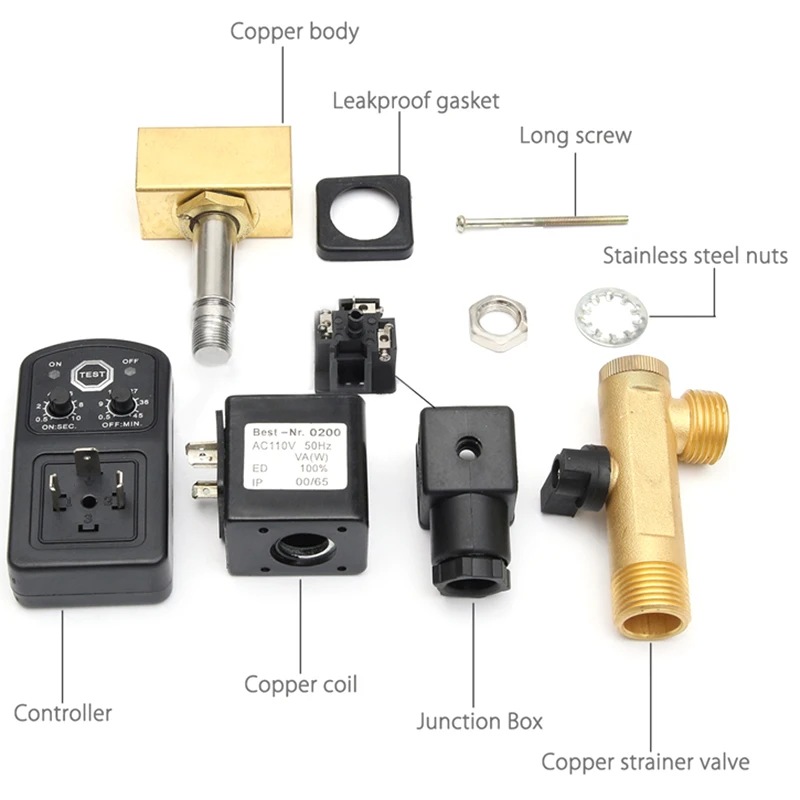 

1/2 Inch Dn15 Electric Timer Auto Water Valve Solenoid Electronic Drain Valve For Air Compressor Condensate