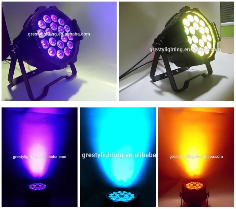 Бесплатная доставка Par64 Led Par света 18 шт. 18 Вт 6in1 Quad Цвет RGBWAUV Led Par может DMX 8Chs