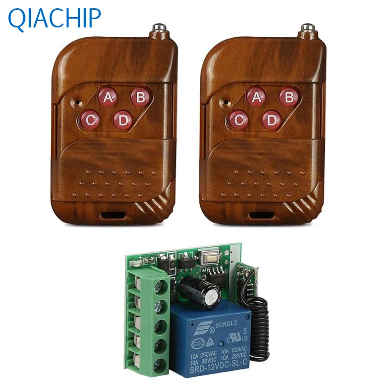 

2pcs 433MHz 4 Channel RF Remote Control Switch Transmitter DC 12V Wireless Switch Key Fob 1pc Single Channel Receive Modules