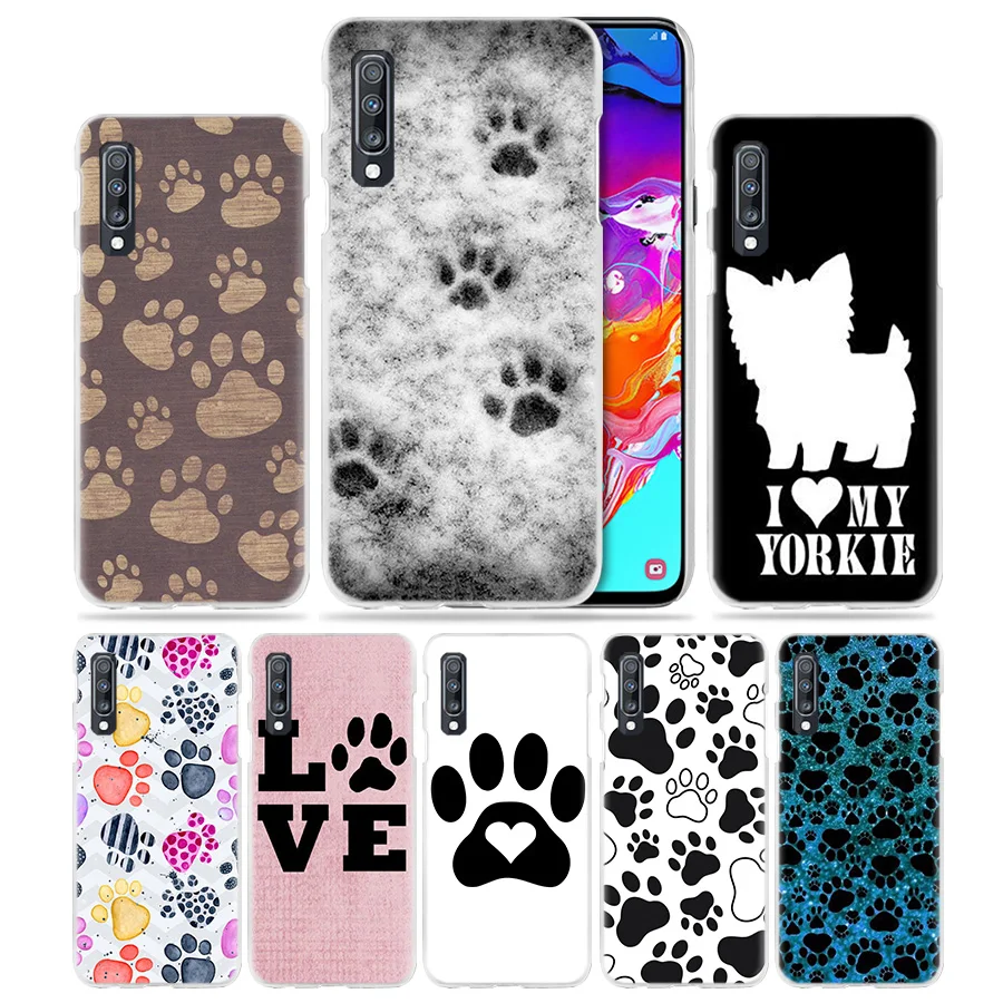 

Dog Footprint Paw Case for Samsung Galaxy M40 A50 A80 A70 A60 A40 A30 A20e A10 J4 J6 Plus J8 2018 S10e Hard PC Phone Cover Coque